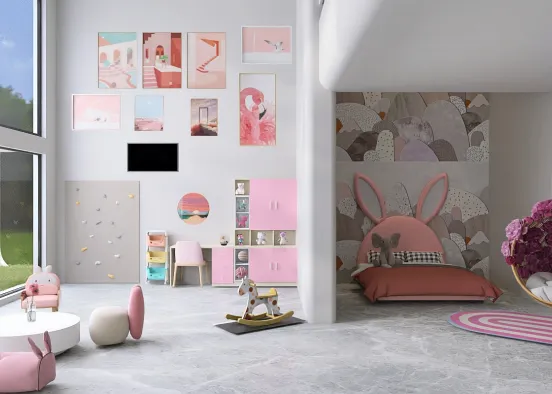 Cute girls bedroom  Design Rendering