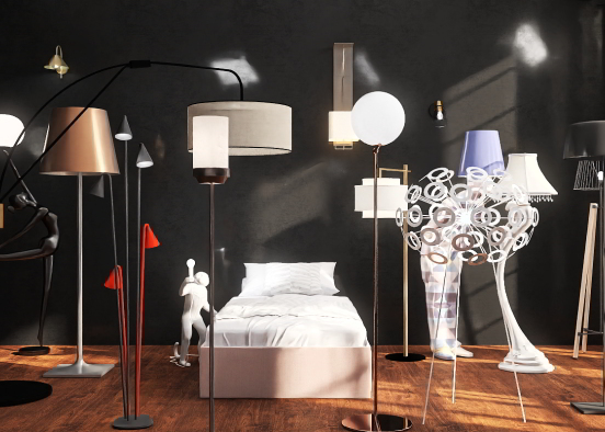 Room filled with Lamps Design Rendering