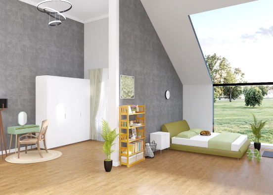 Minimalistic bedroom for 2 Design Rendering