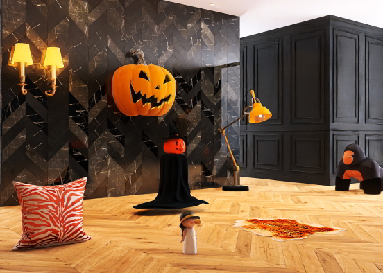 Weird Halloween room Design Rendering