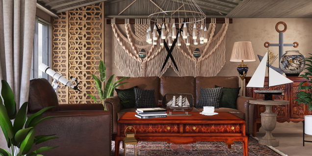 Old Pirate Ship Living Room