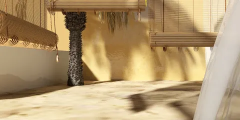 natural flooring design featuring earthy tones and textures, showcasing a relaxing ambiance and spatial harmony, enhanced by Homestyler's real-time 3D rendering feature.