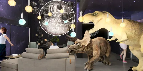 A space station getting invaded by Dinos