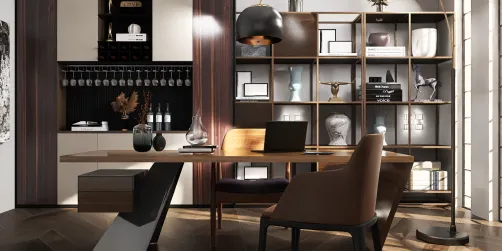 Modern home office w/ mini bar area🍾