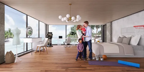 Seaside family bedroom