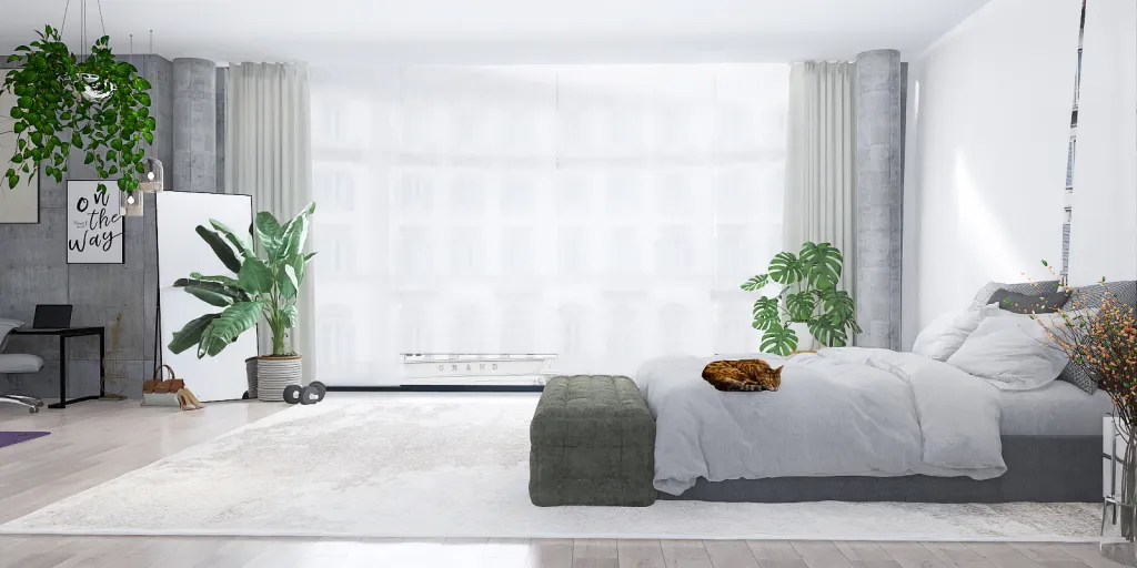 a bed with a white blanket and a window 