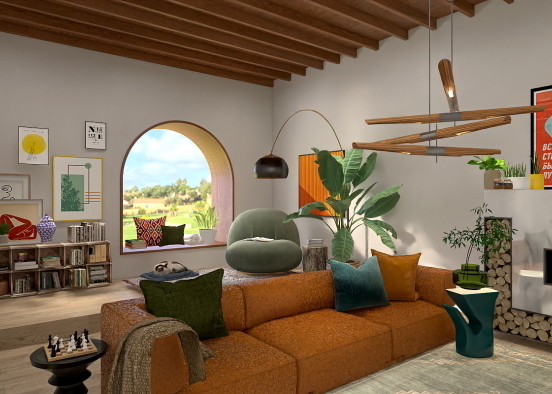 Bauhaus living room Design Rendering