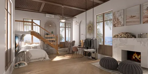 peachy and gold cozy bedroom