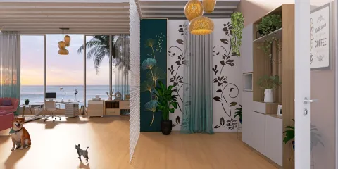 spacious living room with furniture arrangement showcasing a modern style and an inviting atmosphere, designed using Homestyler's real-time 3D rendering feature.