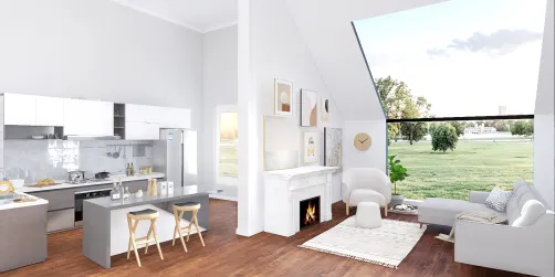 Living and kitchen.