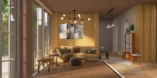 Livening room n hall way. 