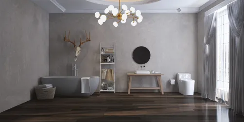 Tan colored bathroom