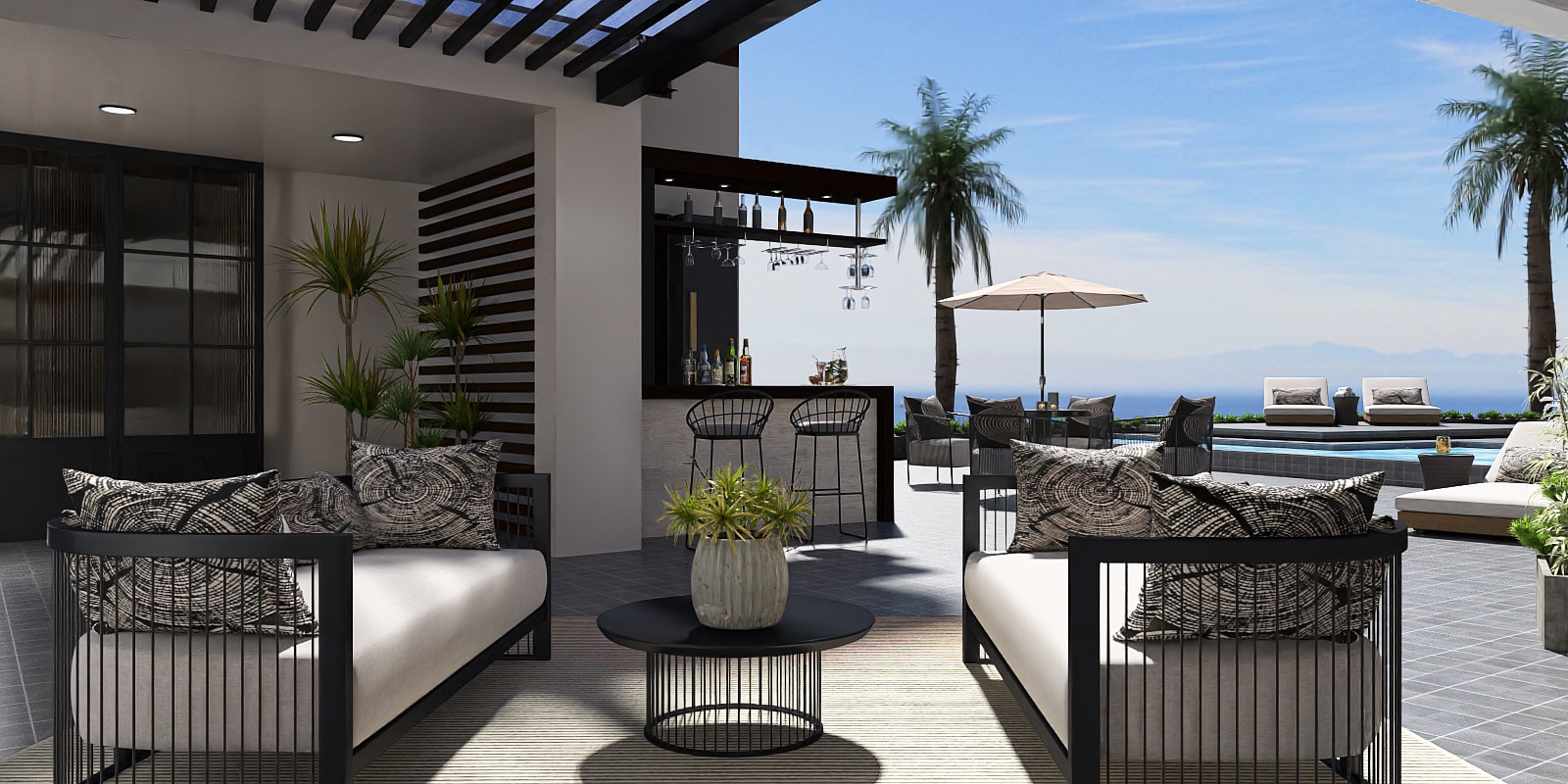 Poolside terrace 