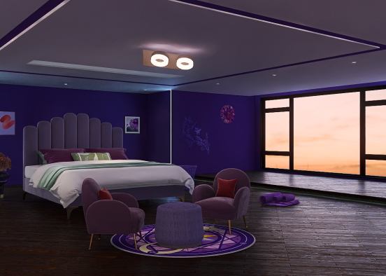 Purplish Room Design Rendering
