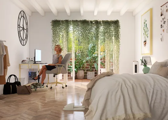 Adult Botanical Bedroom Design Rendering