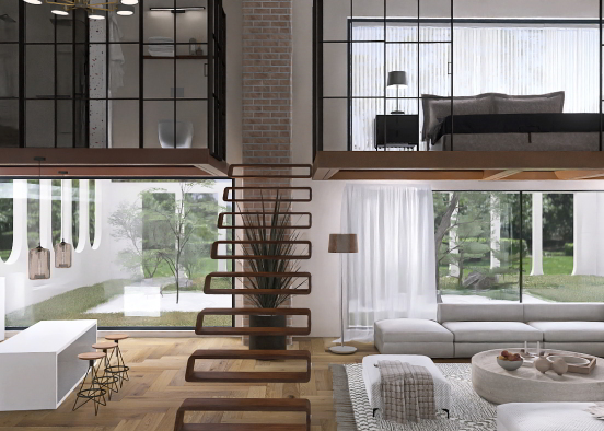 Loft living Design Rendering