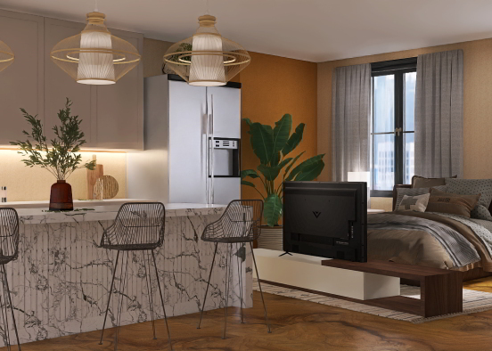 Apartment room done by my grandmother  Design Rendering