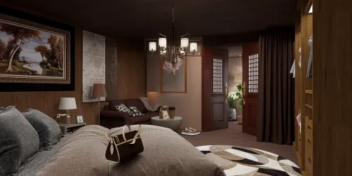 brown bed room 