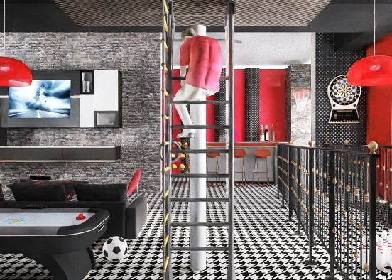 Fire man cave Design Rendering