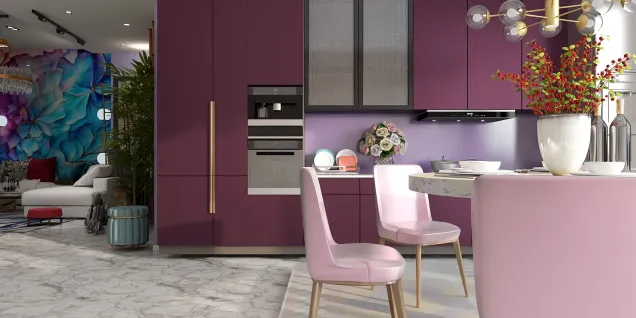Open kitchen grape color 🍇
