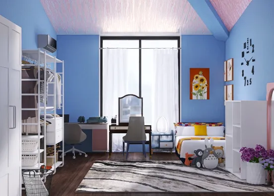 Teenager girl dream own room idea Design Rendering