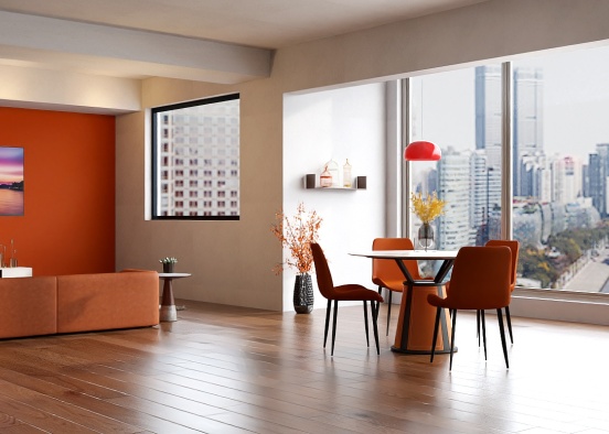 Orange in apartment ✨🧡 Design Rendering