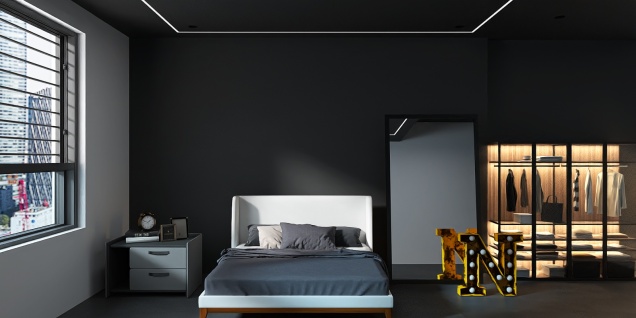 Dark artistic bedroom
