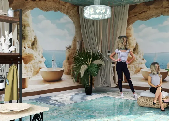 # Triplets visit to the luxury sands spa. Renderização de Design