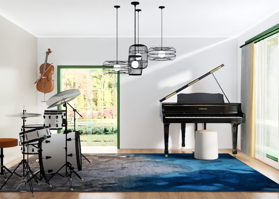 A nice music room Design Rendering