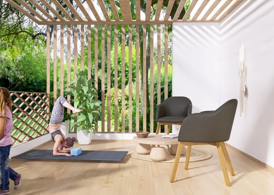 Patio with plants and beautiful view  Design Rendering