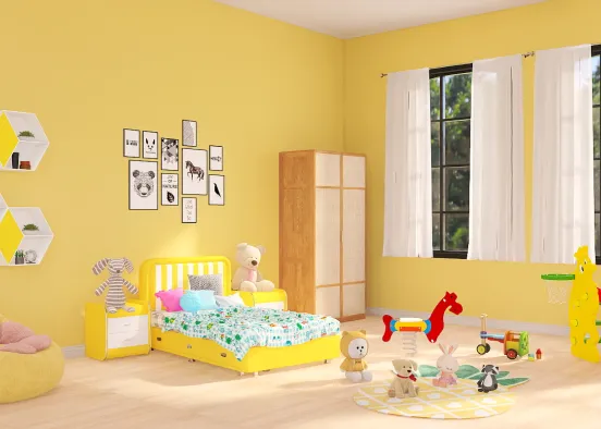 yellow children's room 💛
 Design Rendering