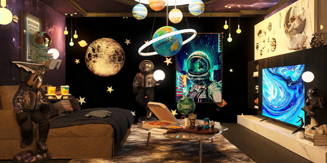 Noche de películas🍿 temática espacio