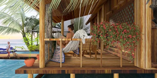 Beach, hut and rest area 💕👌🏻🪴