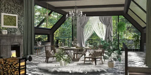 Dining room in the attic