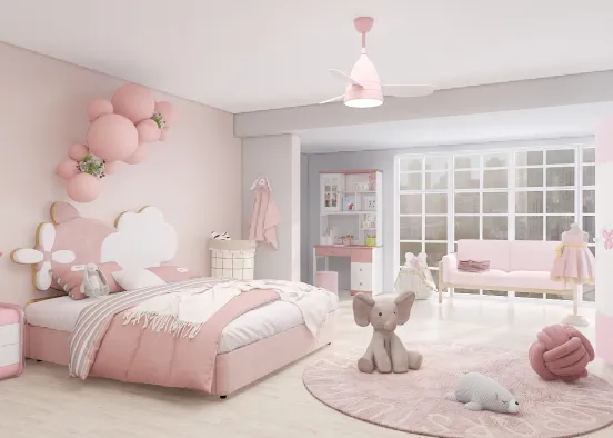 Pink toddler bedroom  Design Rendering