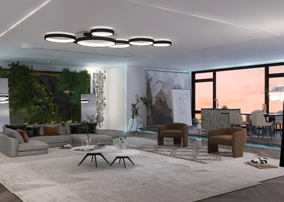 minimalistic modern living space  Design Rendering