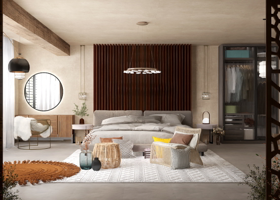 Contemporary and Modern Bedroom Design Rendering
