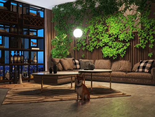 Cozy Brown Nature Living Room