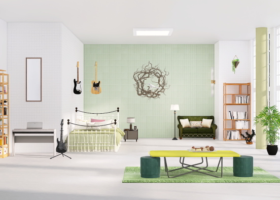 a pretty green room  Design Rendering