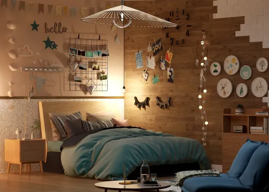aesthetic bedroom 🛏️🤍💙 Design Rendering