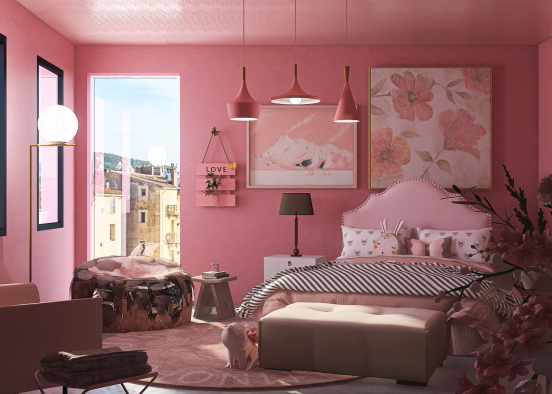 Pink kids room🌺 Design Rendering