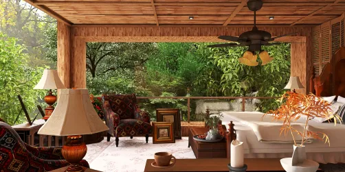 Outdoor on the porch Bedroom what’s view. 