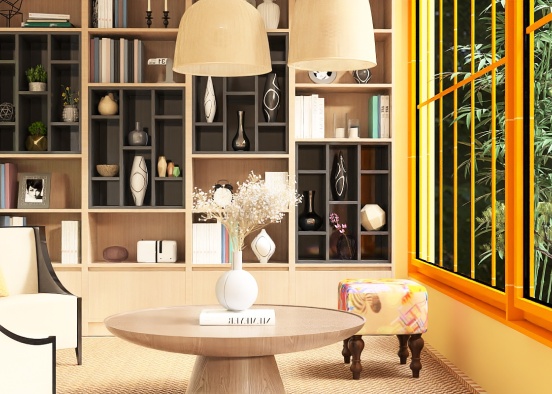 Afrikaans livingroom rustiek modern Design Rendering