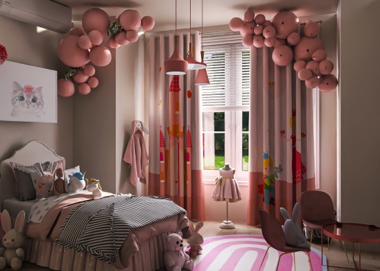 Little girl’s bedroom Design Rendering