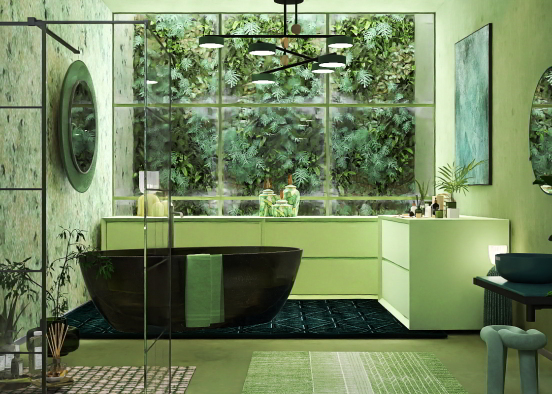 Green bathroom 💚🍏 Design Rendering