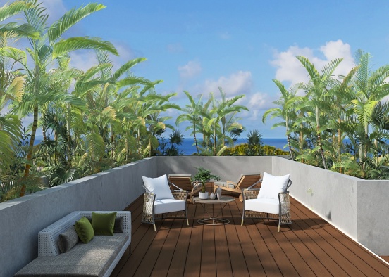 Sunny tropical rooftop  Design Rendering