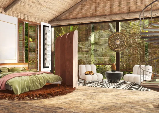 Cute little boho room Design Rendering