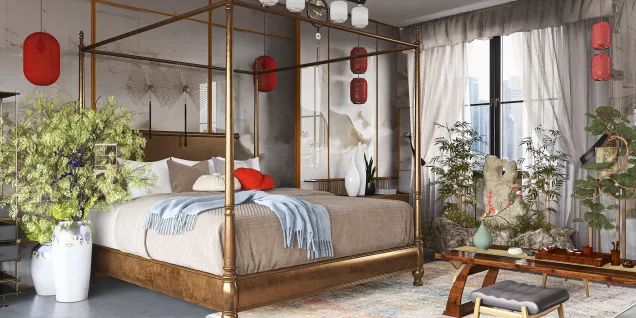Chinese inspired bedroom