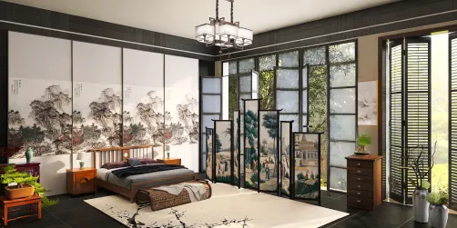 Modern Chinese Bedroom 