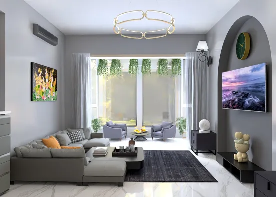modern style living room design  Design Rendering